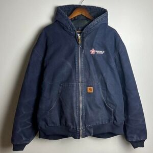 Faded Blue Carhartt Hooded Jacket